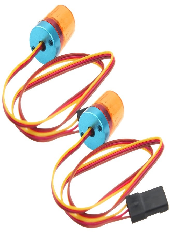 مجموعة مصابيح LED وامضة من KEAcvise (عبوتان) - مصباح إنذار دوار لقطع غيار سيارات التحكم عن بعد، متوافقة مع سيارات الزحف TRX4 وSCX10 بمقياس 1/10، وشاحنات جرارات تامييا بمقياس 1/14 - سيارة التحكم عن بعد برتقالية اللون من Polar Lights - Image 3